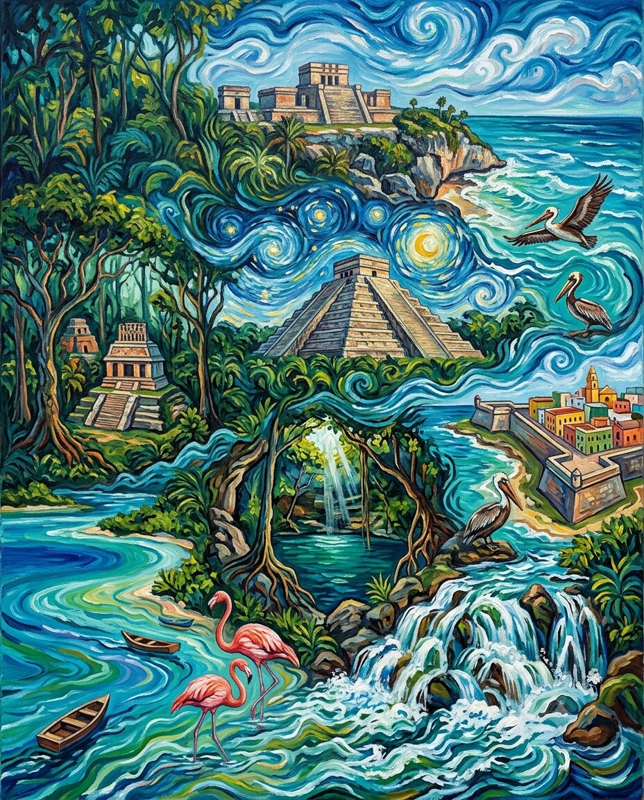 México im Stil von Van Gogh